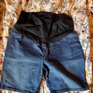 Isabel Maternity by Ingrid & Isabel Dark Denim Bermuda Shorts